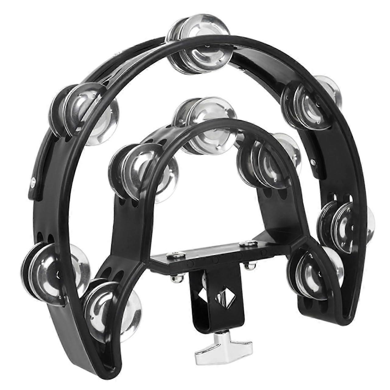 Traditional Tambourine With Ergonomic Handle, Double-Row Jingles, For Beginners, Adults, Parties And Music Lessons