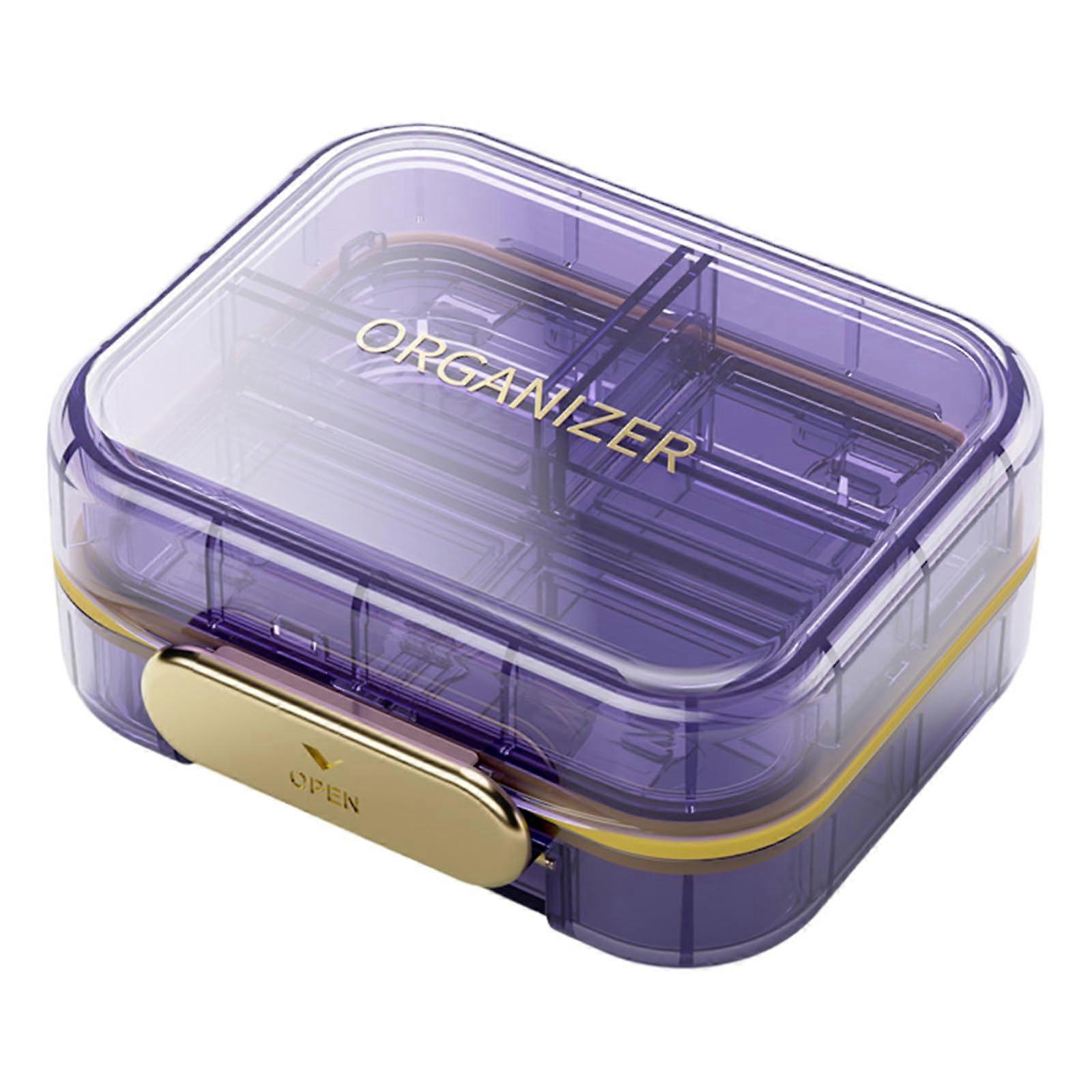 7-Compartment Pill Organizer Box, Portable Daily Use Medication Storage, Durable Plastic Design, Ideal for Home and Travel