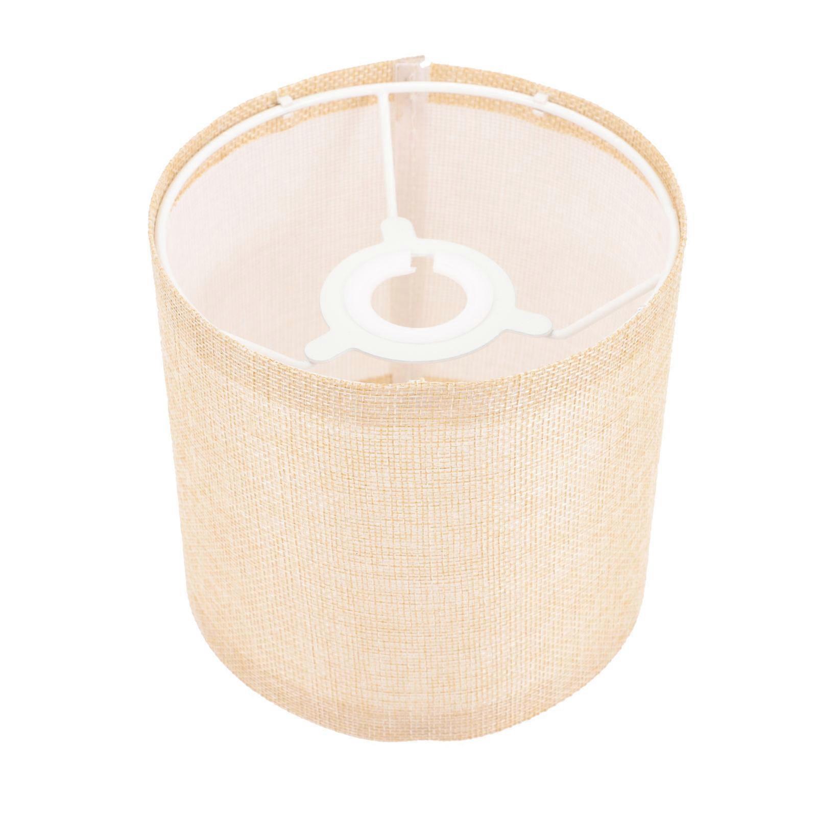 Linen Lamp Shade Drum Modern Foldable Design For Table Lamps Yellow 15CM Diameter Light Diffusion 1Pcs