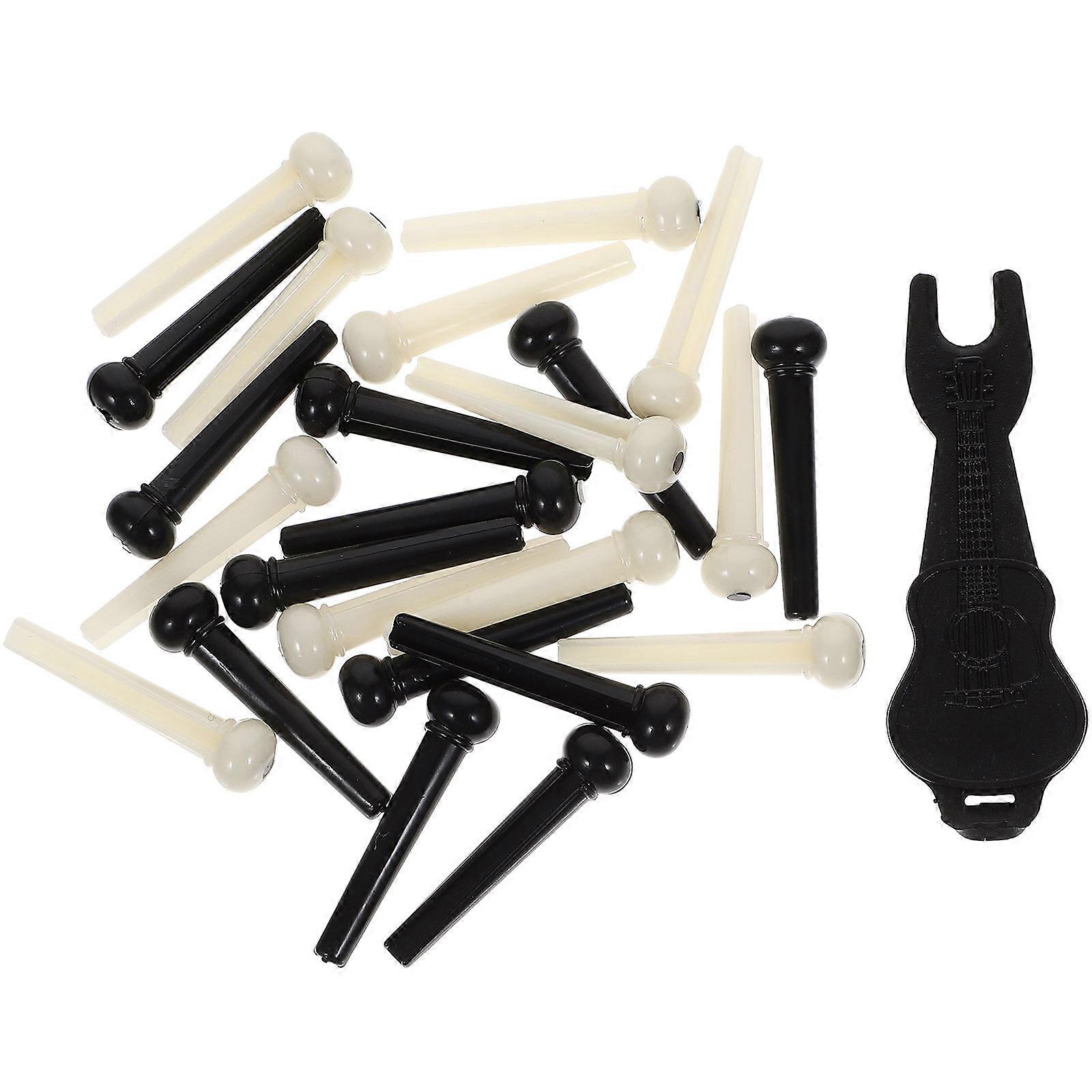 Guitar Bridge Pin Acoustic Guitar Parts Guitar Playing Plastic Square Design 24Pcs