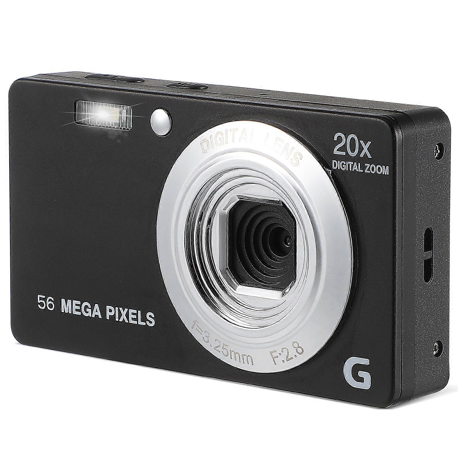 Digital Camera Video Recording Travel Vlogging Compact Black 10.00X5.70X1.20cm High Resolution Pixels 1Set