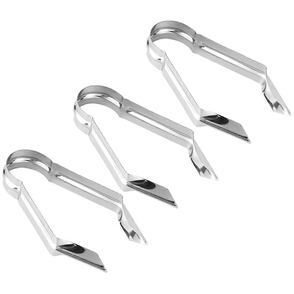Stainless Steel Pineapple Remover Clip for Prep Ergonomic Design Convenient Hanging 3 Pcs Set Silver