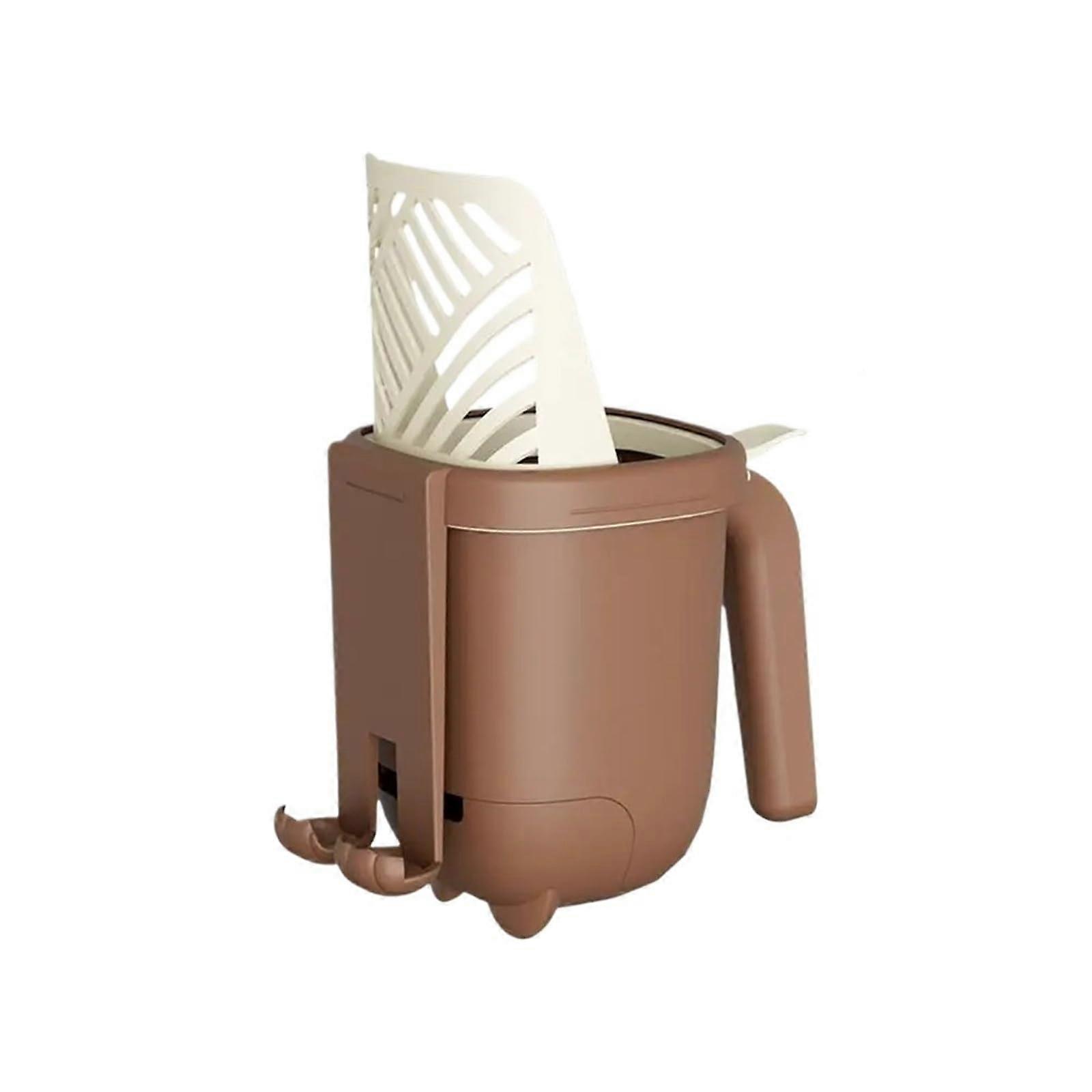 Cat Litter Scoop With Storage Bin And Sand Release Function, Self Cleaning Portable Litter Box Coffee Model 1pc