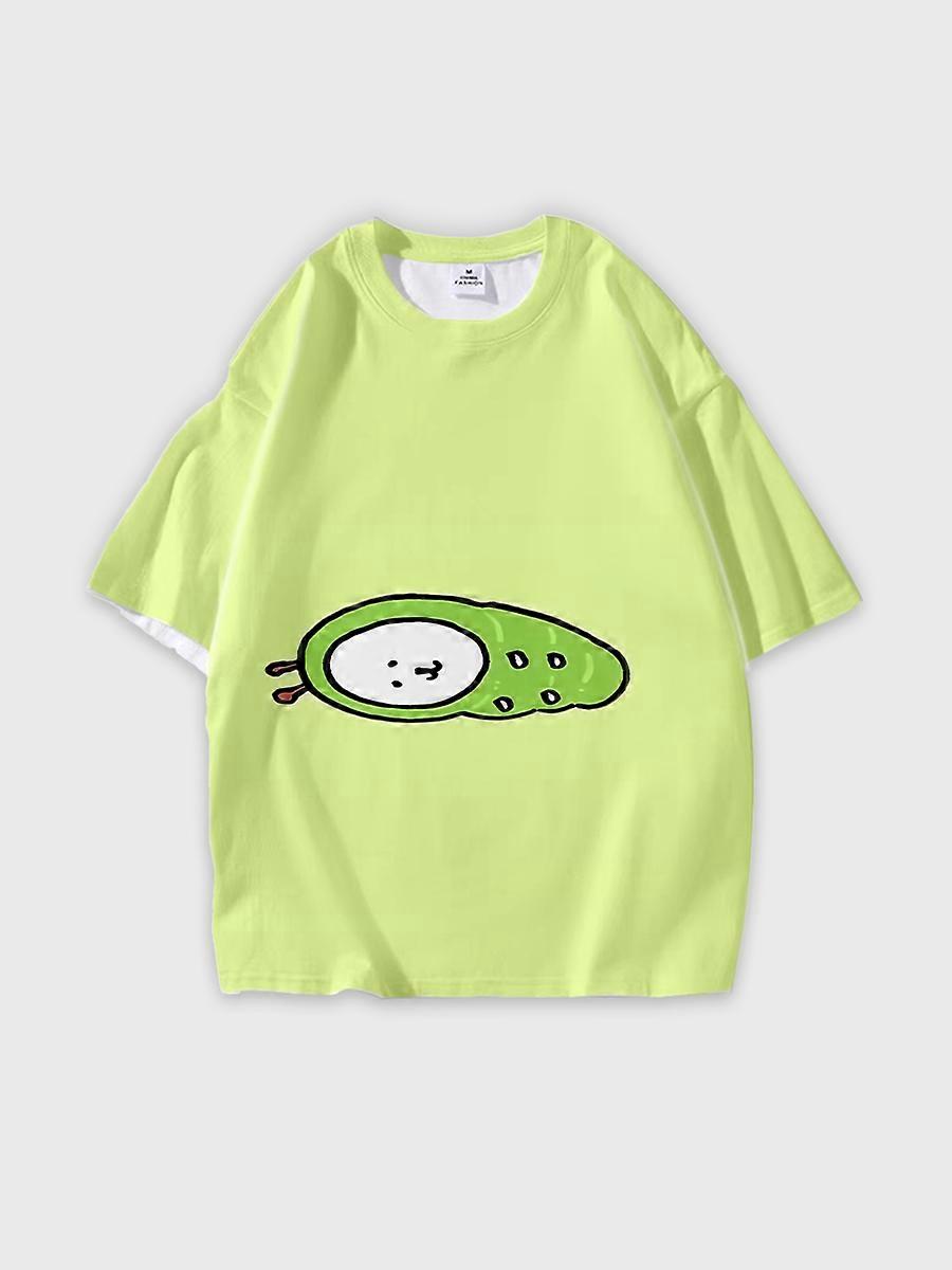 T-shirt round neck Comic book Role Pattern loose short sleeve D3050