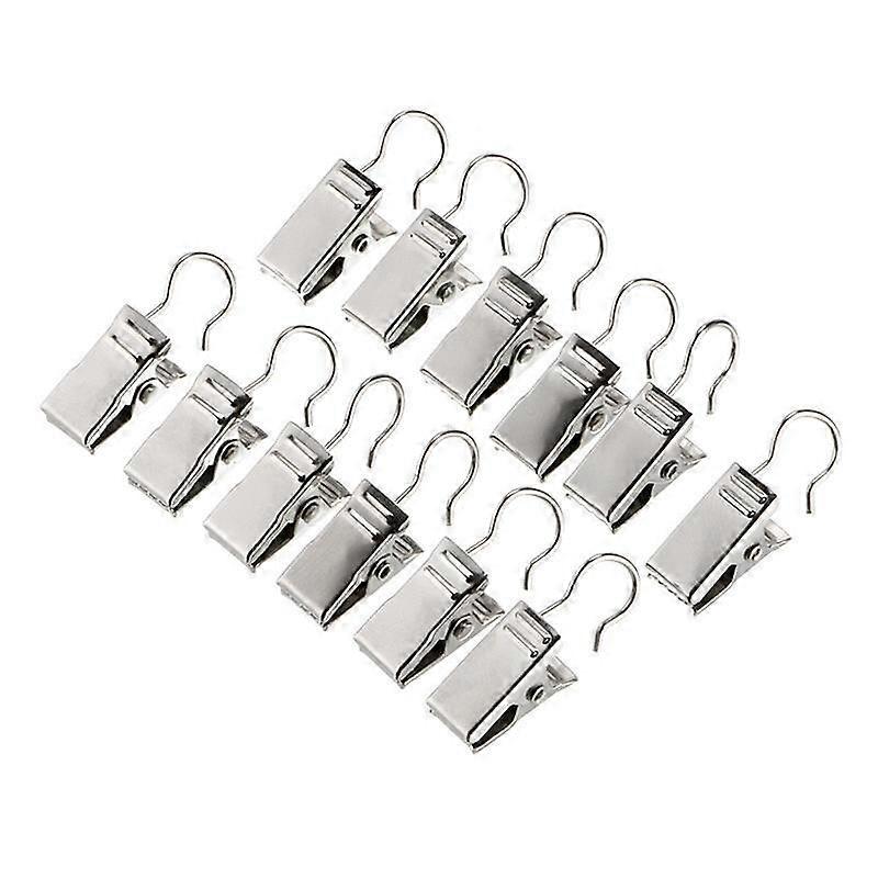10pcs Heavy Duty Silver Curtain Clips Hook