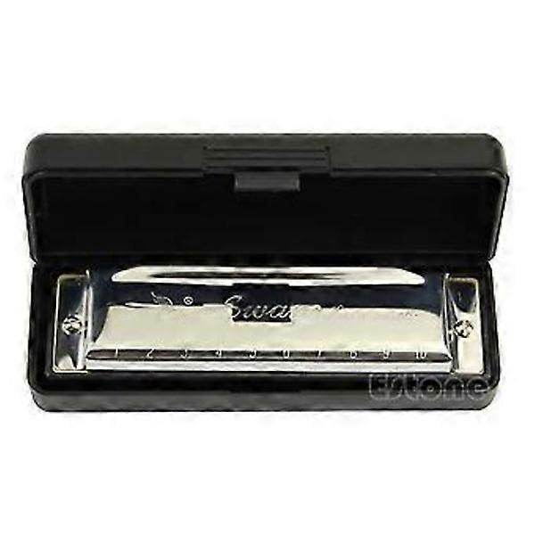 New Swan Harmonica 10 Holes in C Major for Blues Rock Jazz Folk Harmonicas Silver
