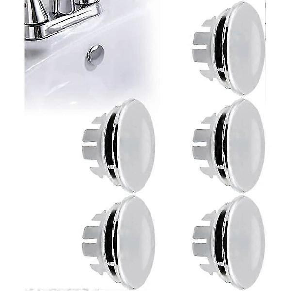 Sink Overflow Cover, Overflow Ring, Round Hole Sink Trim, Replacement Parts for Drain Hole Round Cover, 5 pcs