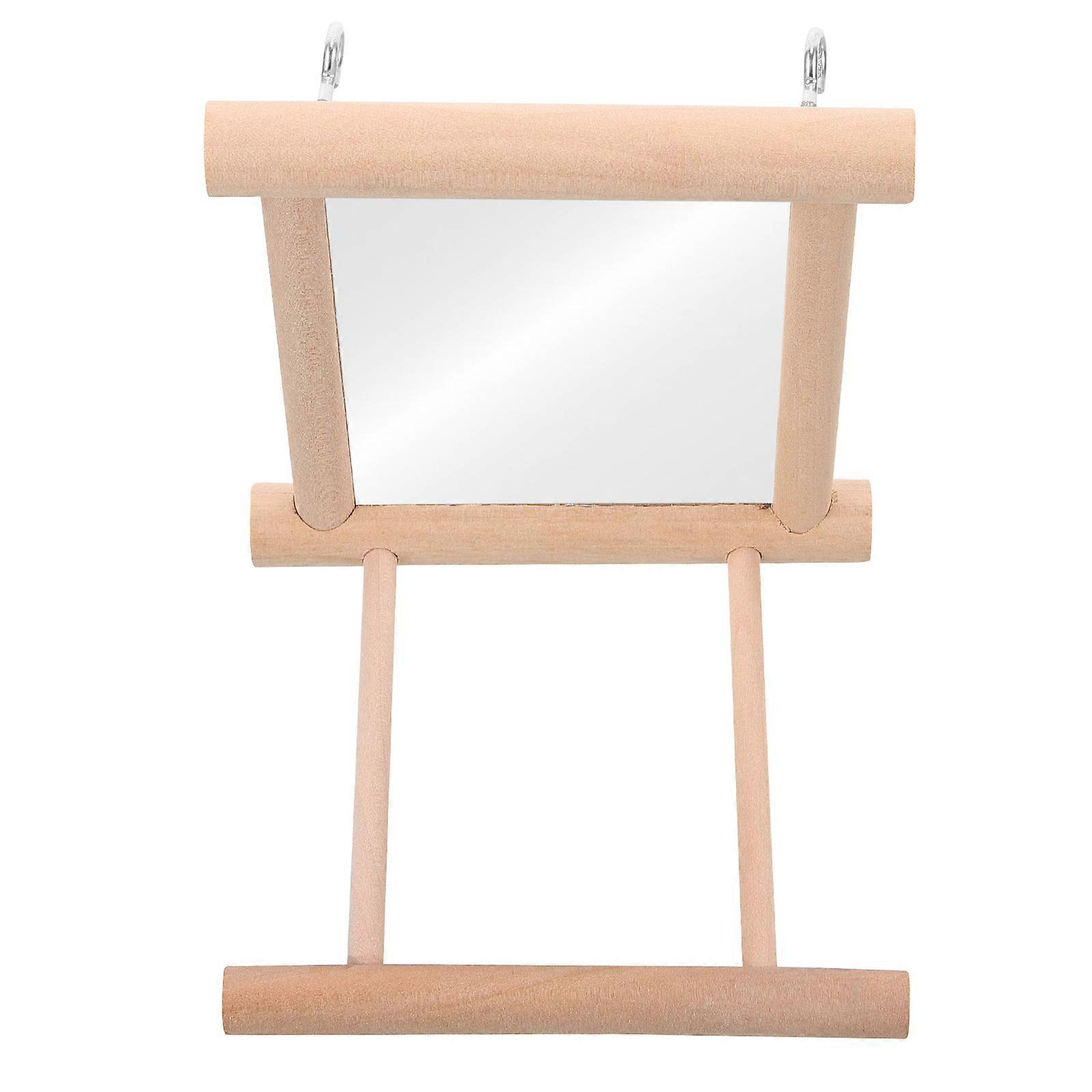 Household Parrot Stand Bird Cage Platform for Indoor Use Mirror Design Claw Grinding 1Set