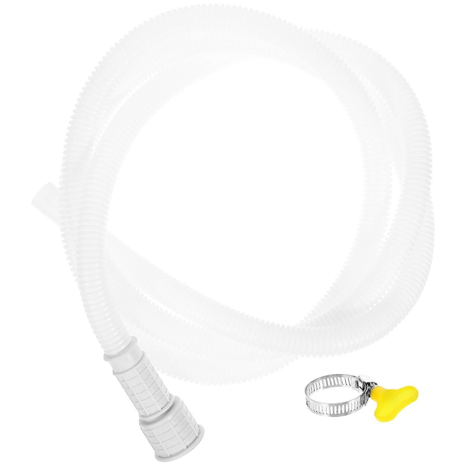 White PVC Air Conditioner Drain Hose for Home Use 2 meters Long Flexible Corrugated Design