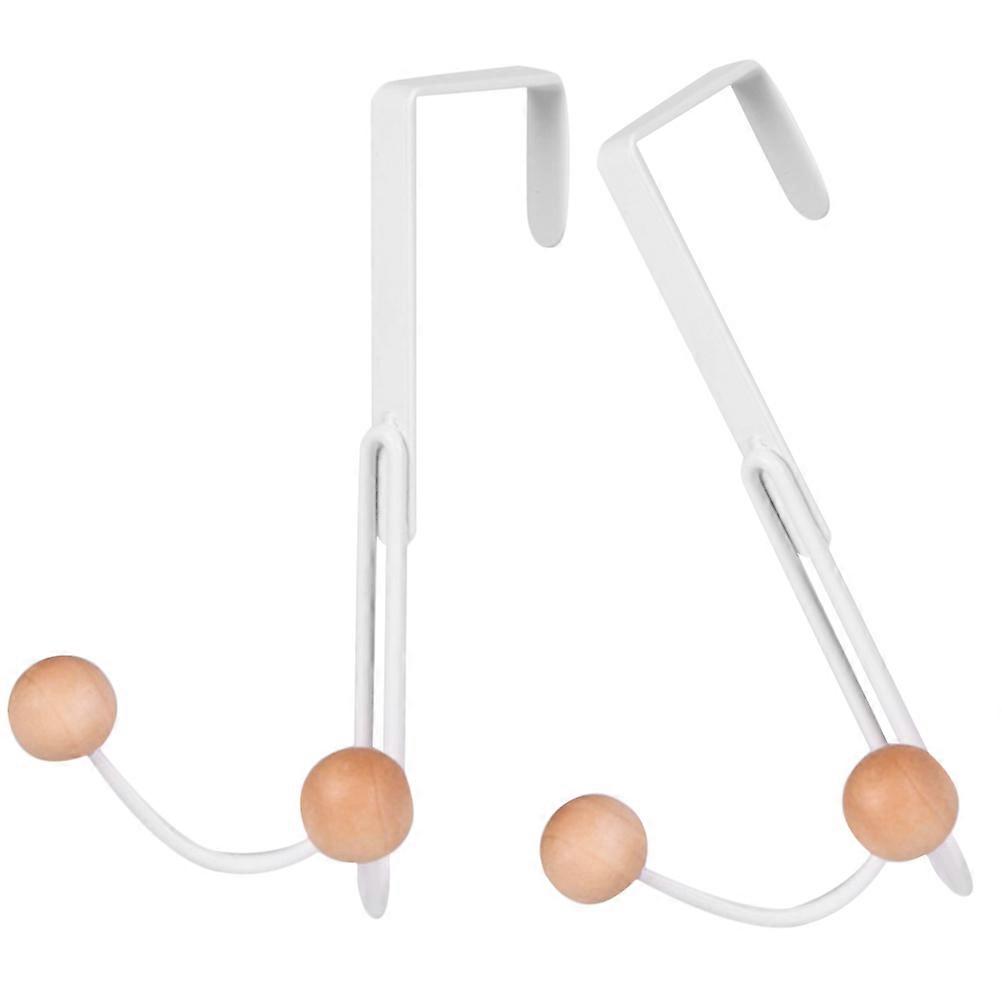 2Pcs Heavy Duty Door Hooks for Clothes Towel Assorted Color Iron Material Space Saver 6.5 Inches