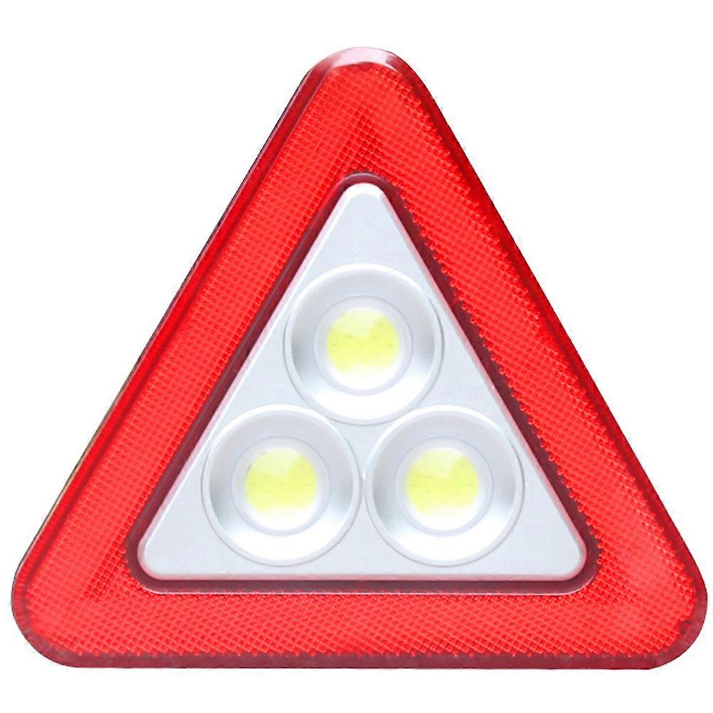 Emergency Warning Triangle with Reflector, Battery Powered Roadside Safety Light for Vehicles, Tractors, and Maintenance Equipment, Portable and