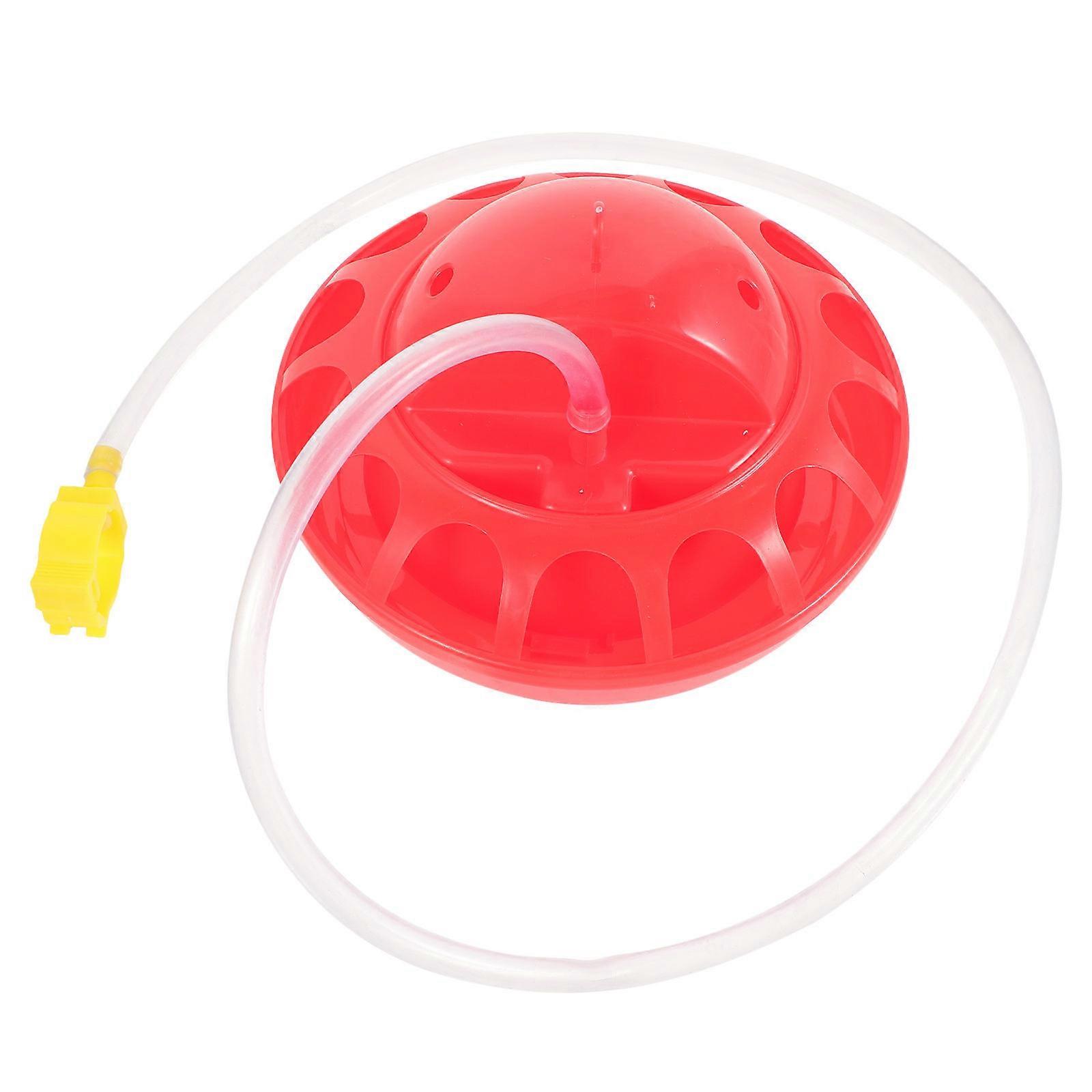 Red Plastic Chicken Feeder Cup for Storage Using Safe Clean Simple Convenient Easy to Clean and Wash Holds Dry Wet Food