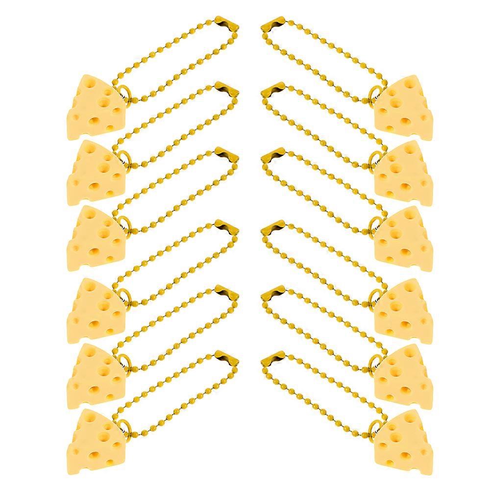 Cute Cartoon Cheese Keychains 12pcs Set Adorable Pendant Charms for Backpacks, Car Keys & Bags Perfect Thank You Gifts & Keepsake Accessories for