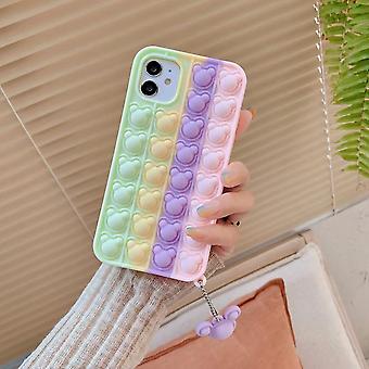 Macaron Silicone Case Compatible with iPhone Xs Max, Cartoon Bear Rainbow  Bubble Sensory Case with Cute Hook for Girls Teens (Macaron Green Purple) |  Fruugo NO