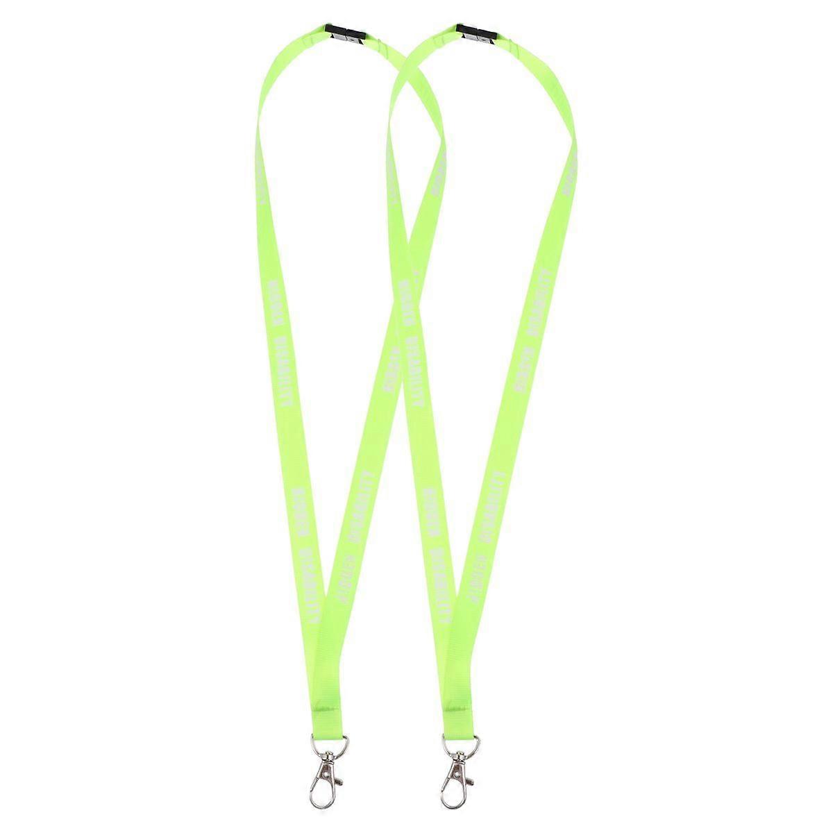 Green Neck Strap for ID Cards Badges Suitable for Coaches Referees Students Workers 2pcs