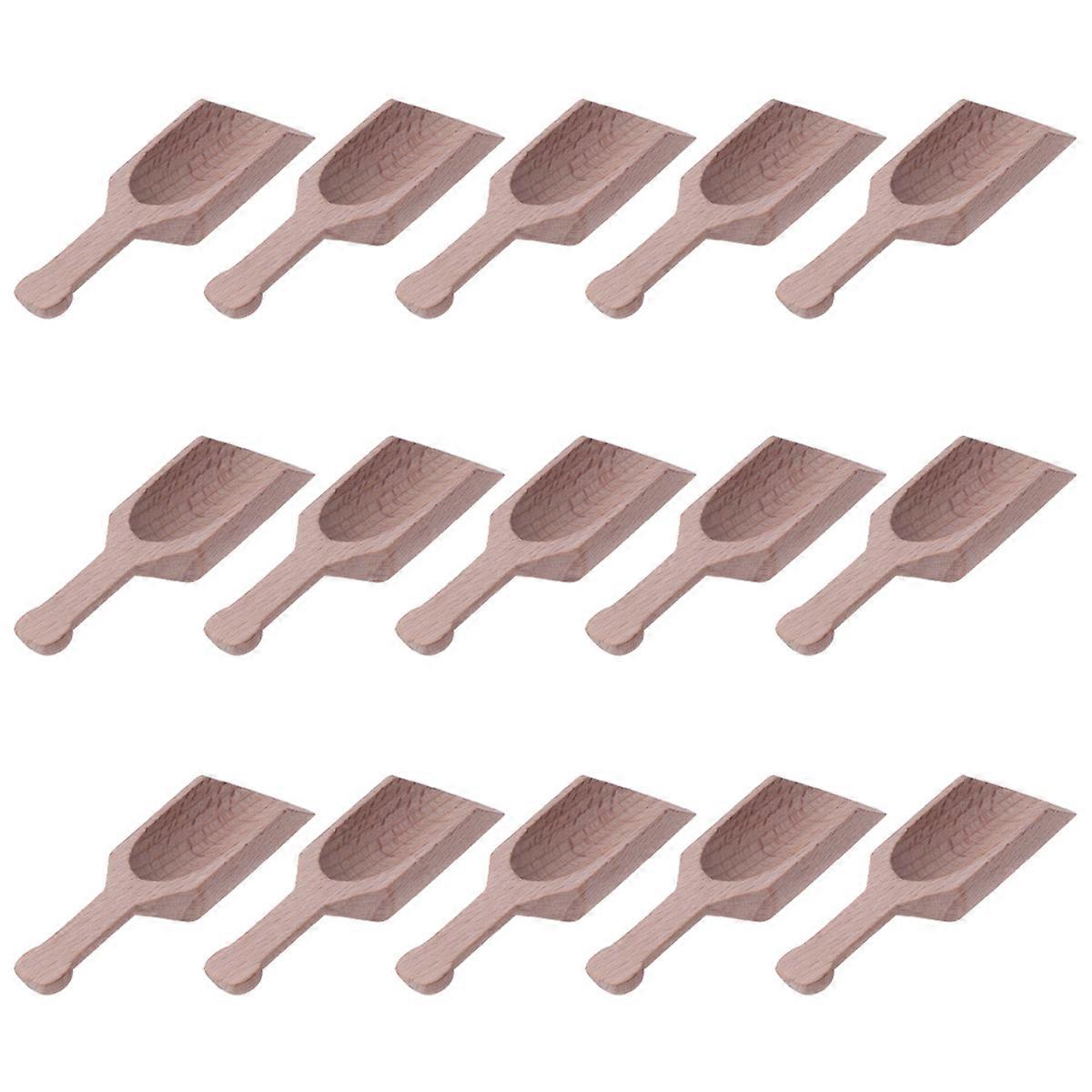 Wooden Tea Scoop for Daily Use Khaki Synthetic Material Ideal for Home and Kitchen 15pcs