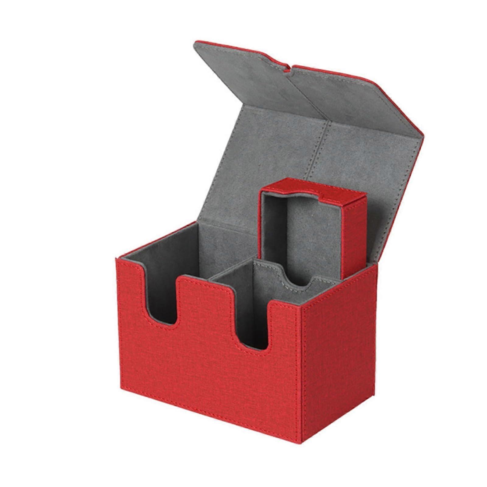 Card Storage Box for 160 Cards Game Card Protector Container Case Red