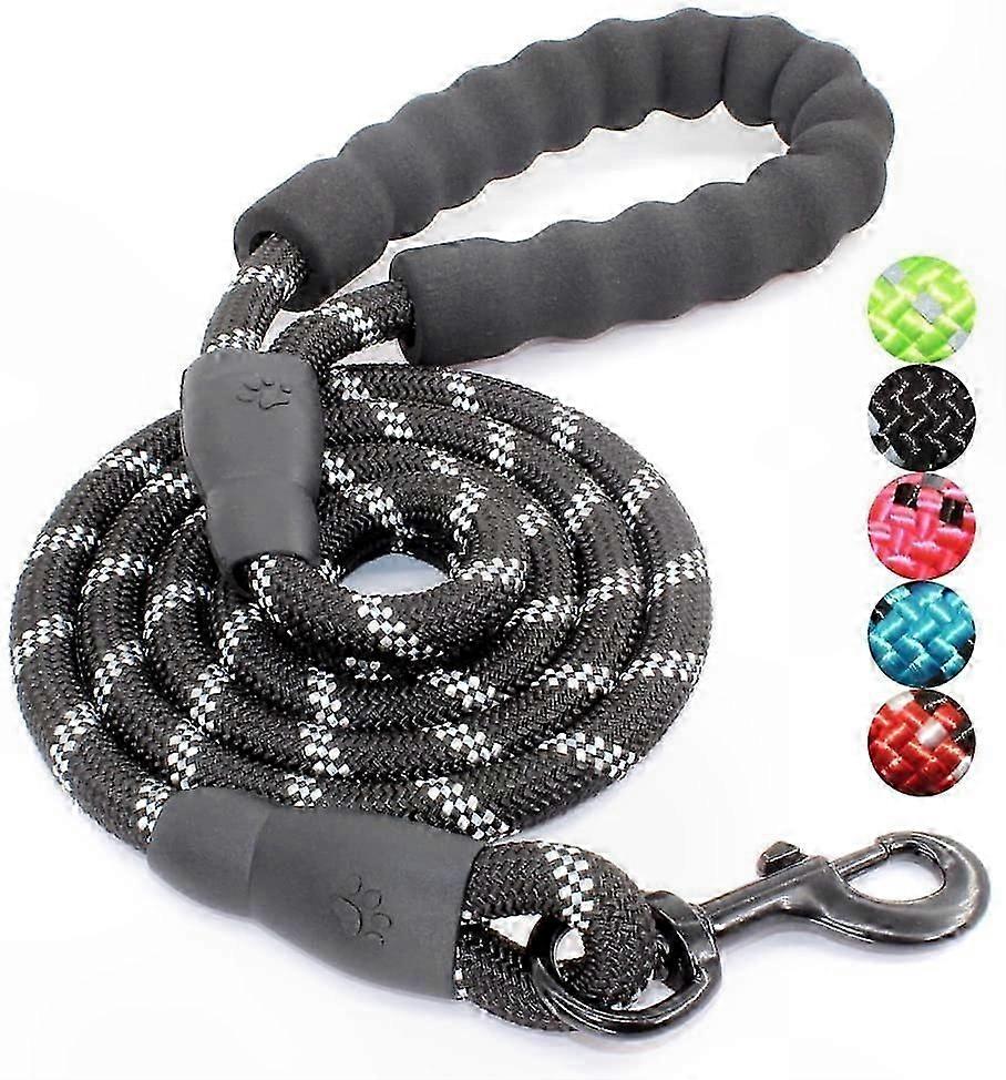 Durable 5FT Dog Leash with Padded Handle and Reflective Threads for Small, Medium, Large Dogs