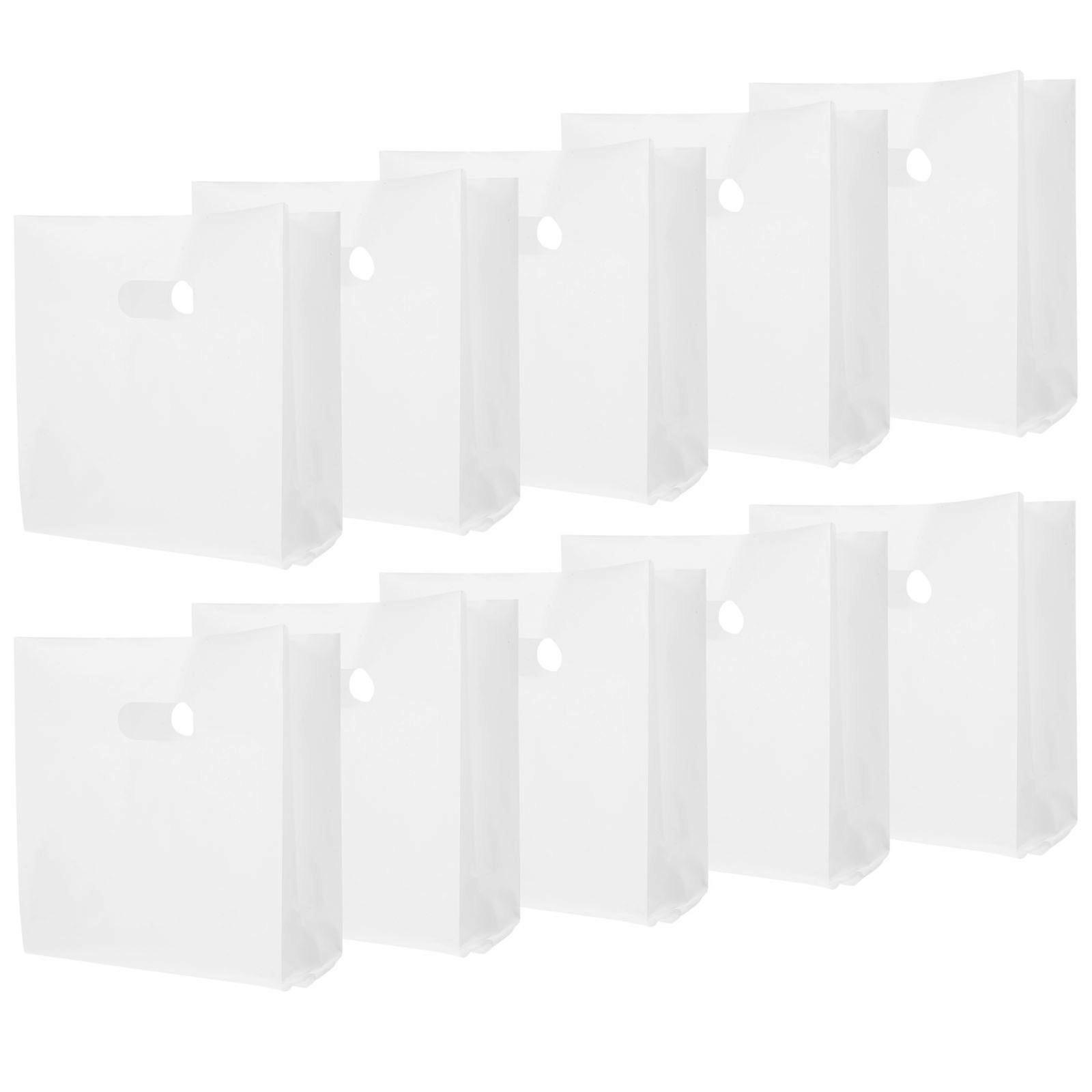 50pcs Sacos Plásticos Brancos com Alças Cortadas para Armazenamento de Varejo e Embalagem de Alimentos 12x15 Polegadas