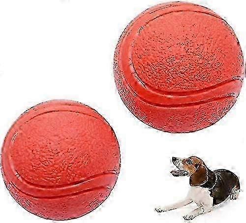 2-Pack Solid Rubber Dog Balls, Bite-Resistant and Indestructible Dog Training Balls mi