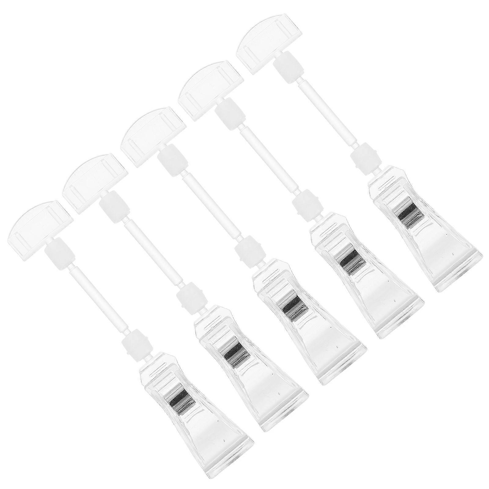 5pcs Clear Price Stand Clip Advertising Display Supermarket Tag Holder