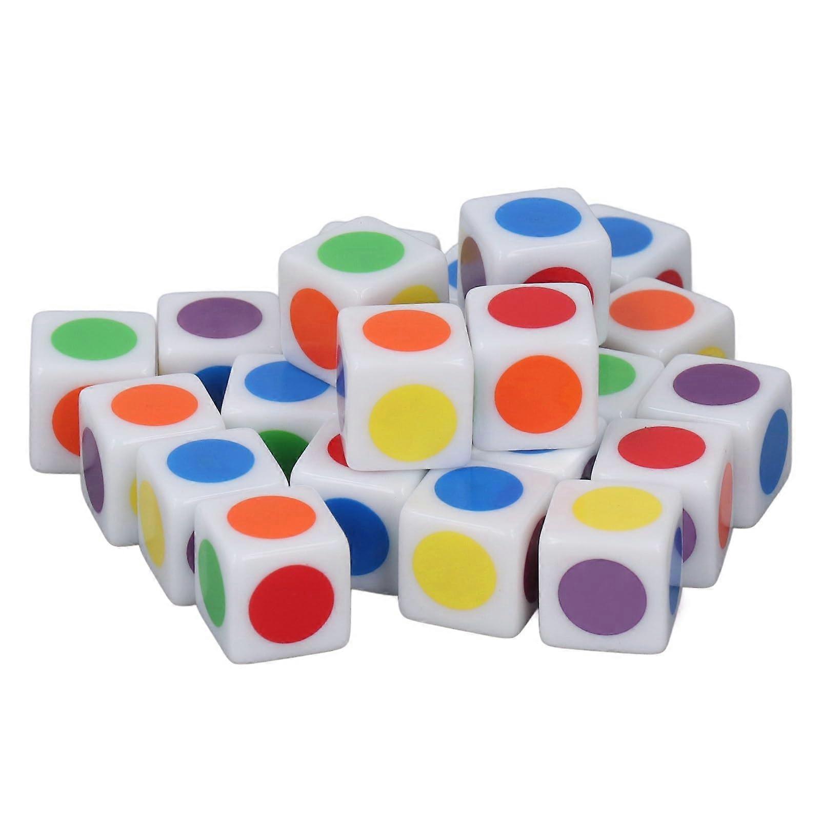 Teacher Dice Set 24Pcs 16mm Hands-On Educational Dice For Learning And Classroom Activities Multicolor