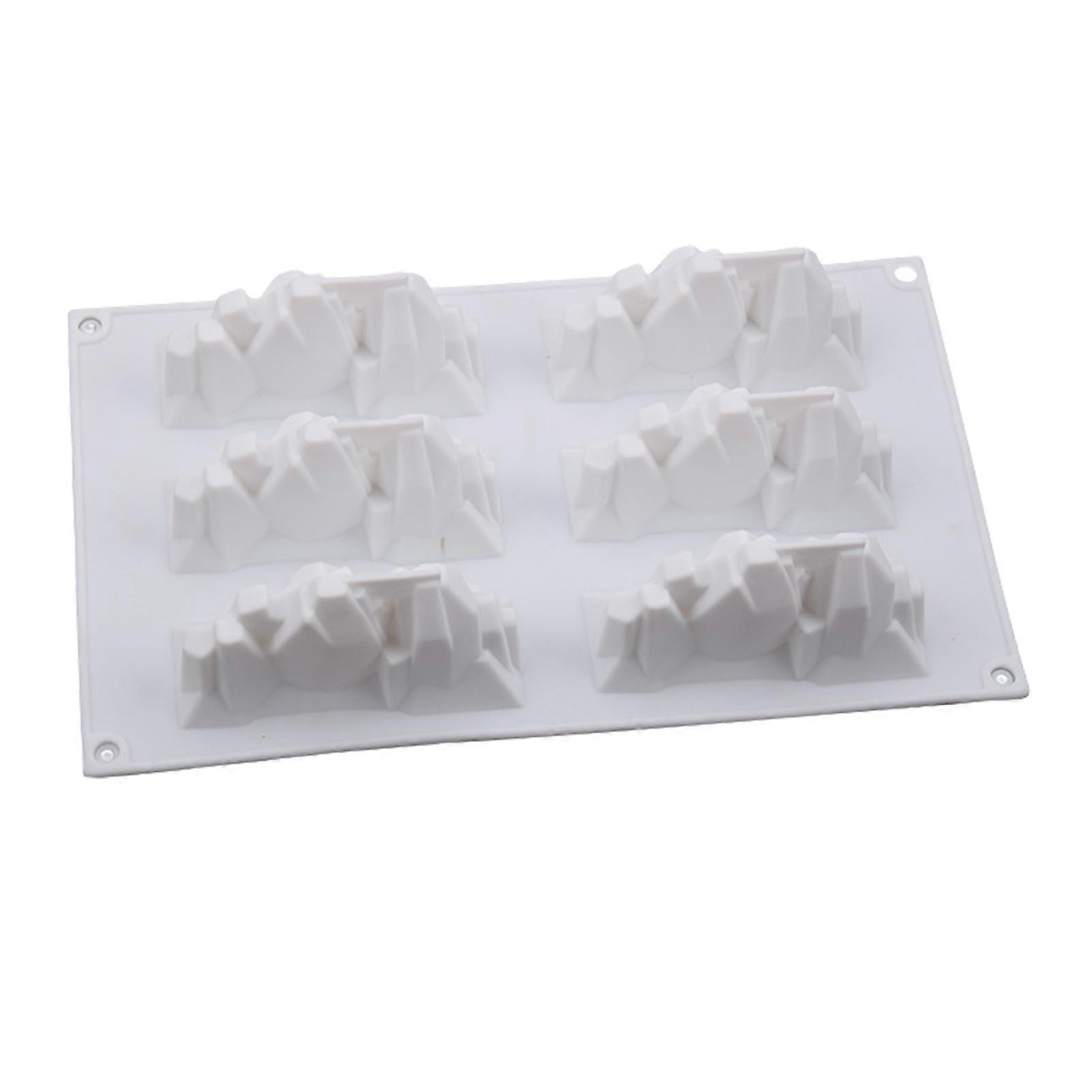 冰慕斯模具儿童冰模具硅胶 6 腔大型冰块模具用于鸡尾酒威士忌伏特加和