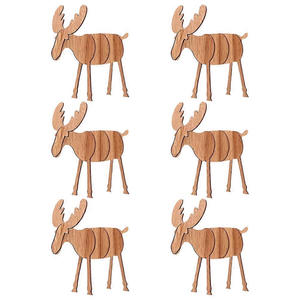 Wooden Elk Ornament, DIY Assembling Toy with Smooth Edges, Holiday