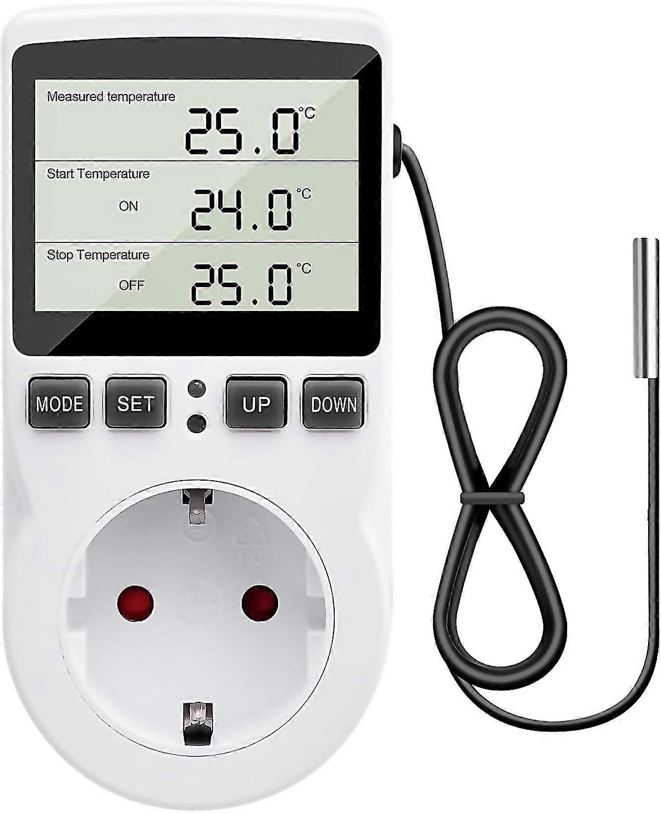 230 V Temperature Control With Sensor Digital Thermostat Socket With Lcd Display