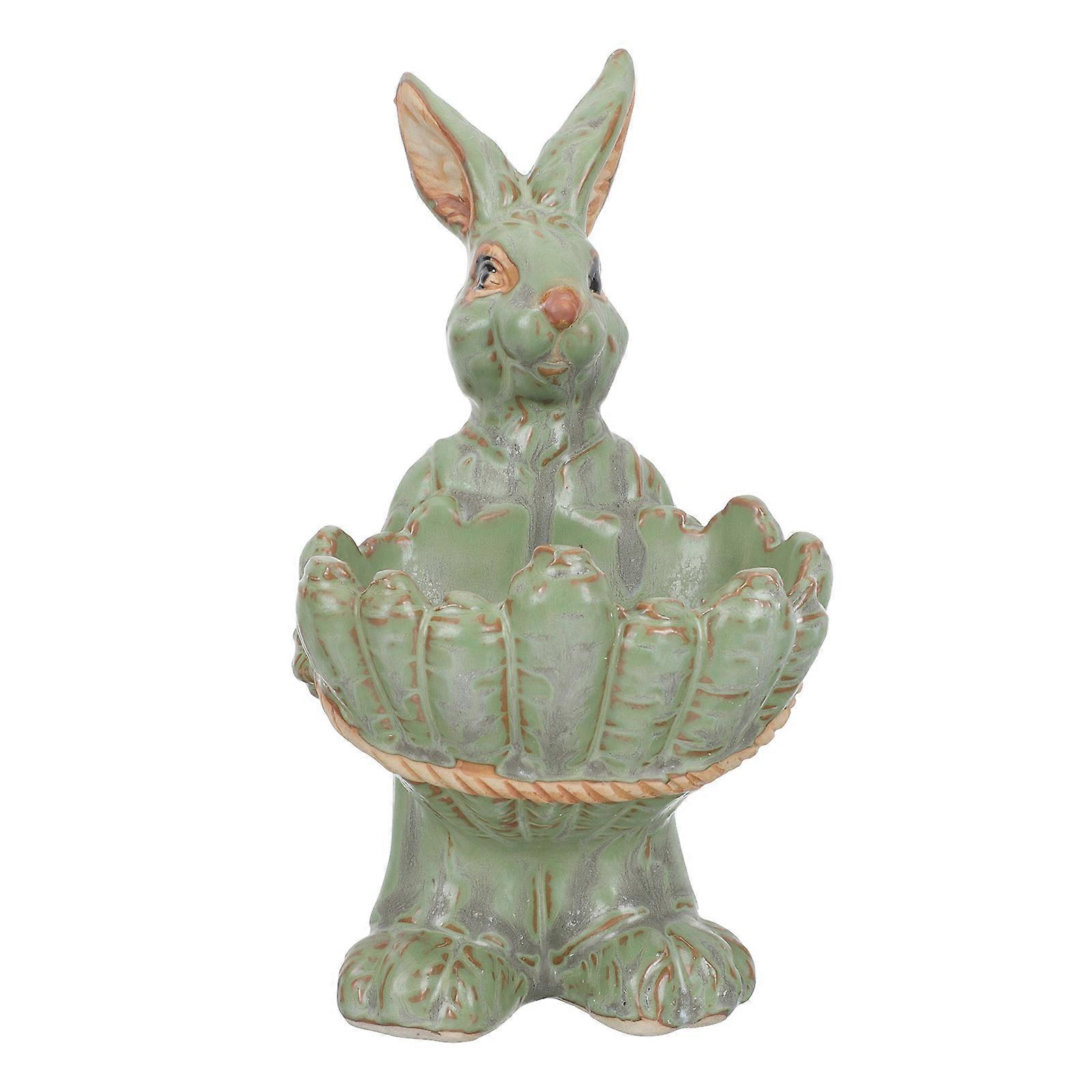 American Country Style Ceramic Flower Pot Cute Rabbit Design Suitable For Yards 21x8.5cm 1Pcs