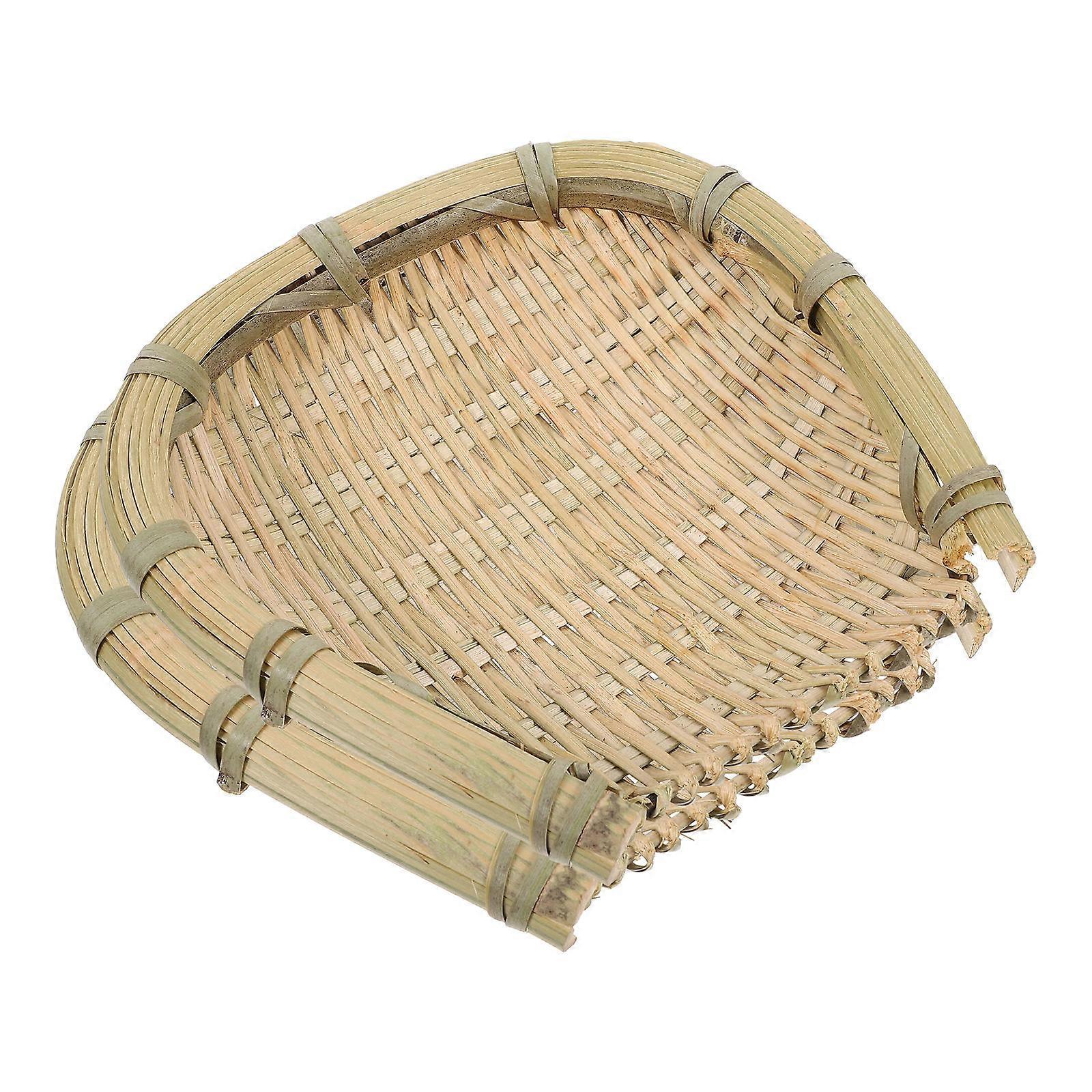 2Pcs Simulated Bamboo Woven Trays Bread Trays Serving Baskets Vegetable Baskets