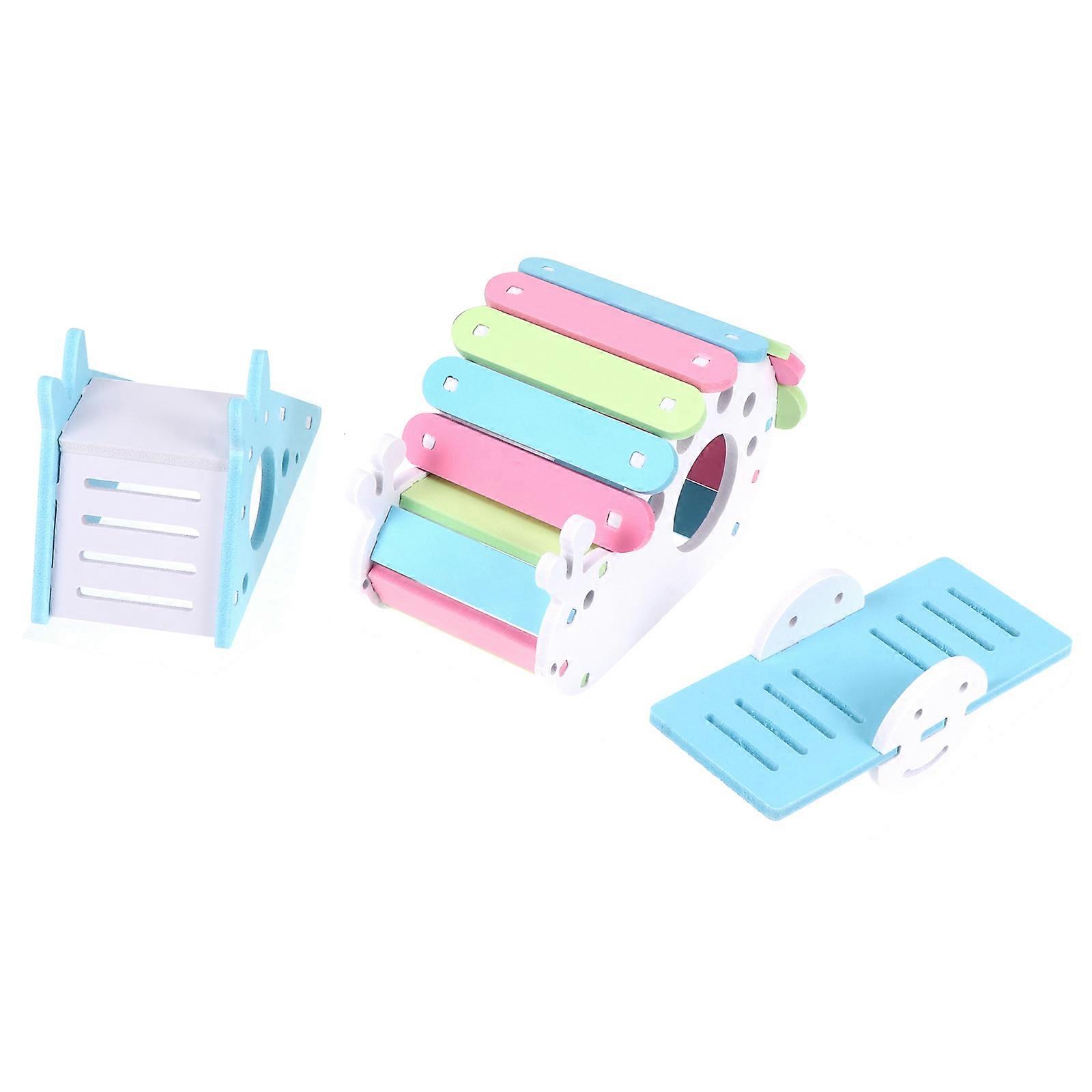 Hamster Climbing Toy Hideout House For Small Animals Indoor Play 3Pcs Provides Exercise