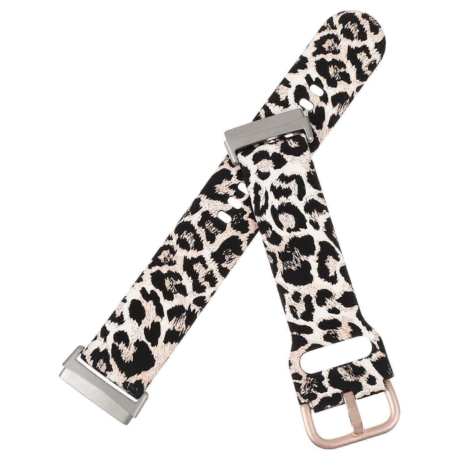 Leopard Printed Watch Band Strap Compatible For Fitbit Versa3 Casual Wear 5.31 X 3.69 Inch 1Pcs