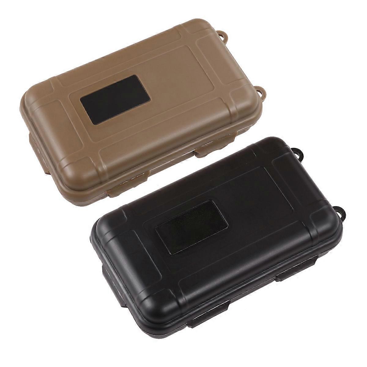 Survival Equipment Case Waterproof Shockproof Anti Pressure Storage Box Assorted Color 2Pcs