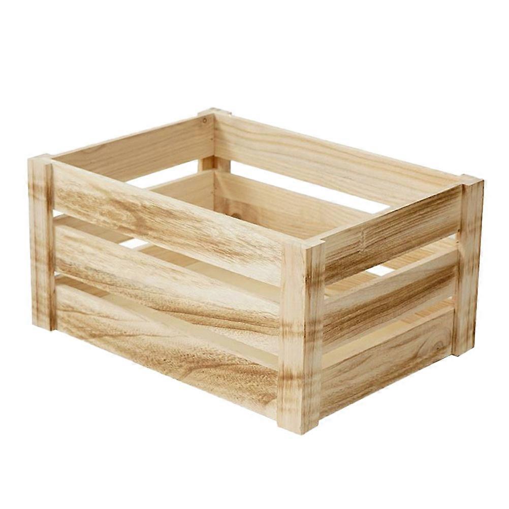 Wooden Storage Basket for Home Office Use Made of Timber Light Brown Color Multi-purpose Container