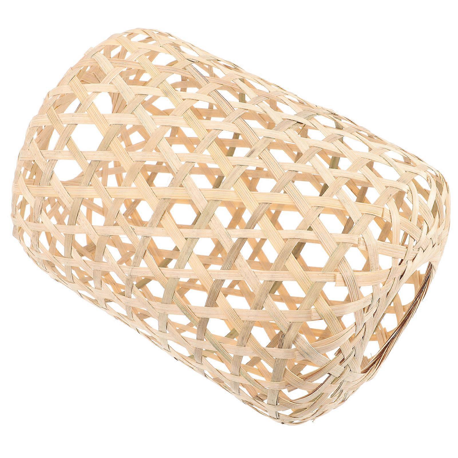 Bamboo Lampshade for Home Use Light Yellow Woven Design for Ceiling Light and Hanging Lamp 7 Inch