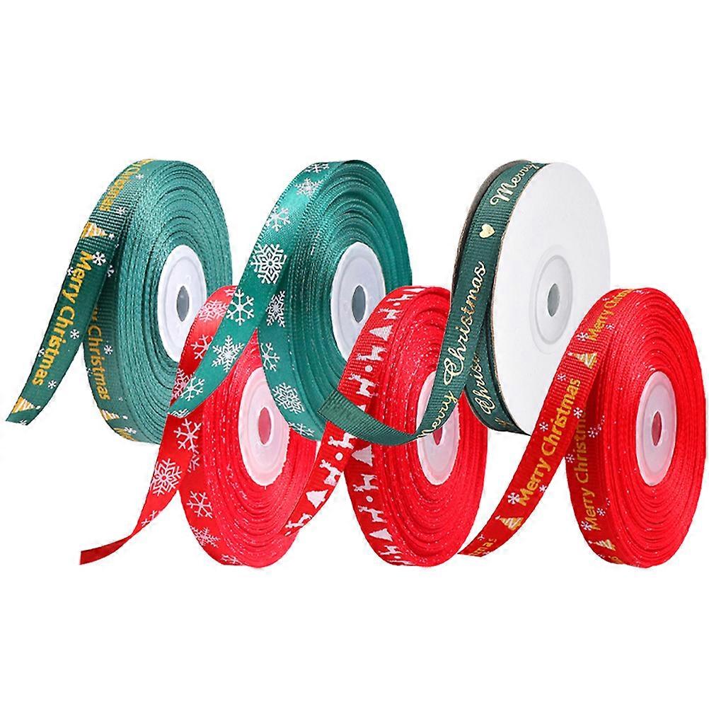 Holiday Ribbon 6Pcs Christmas Wrapping Ribbons 1Cm Wide Ideal For DIY Enthusiasts And Gift Packaging
