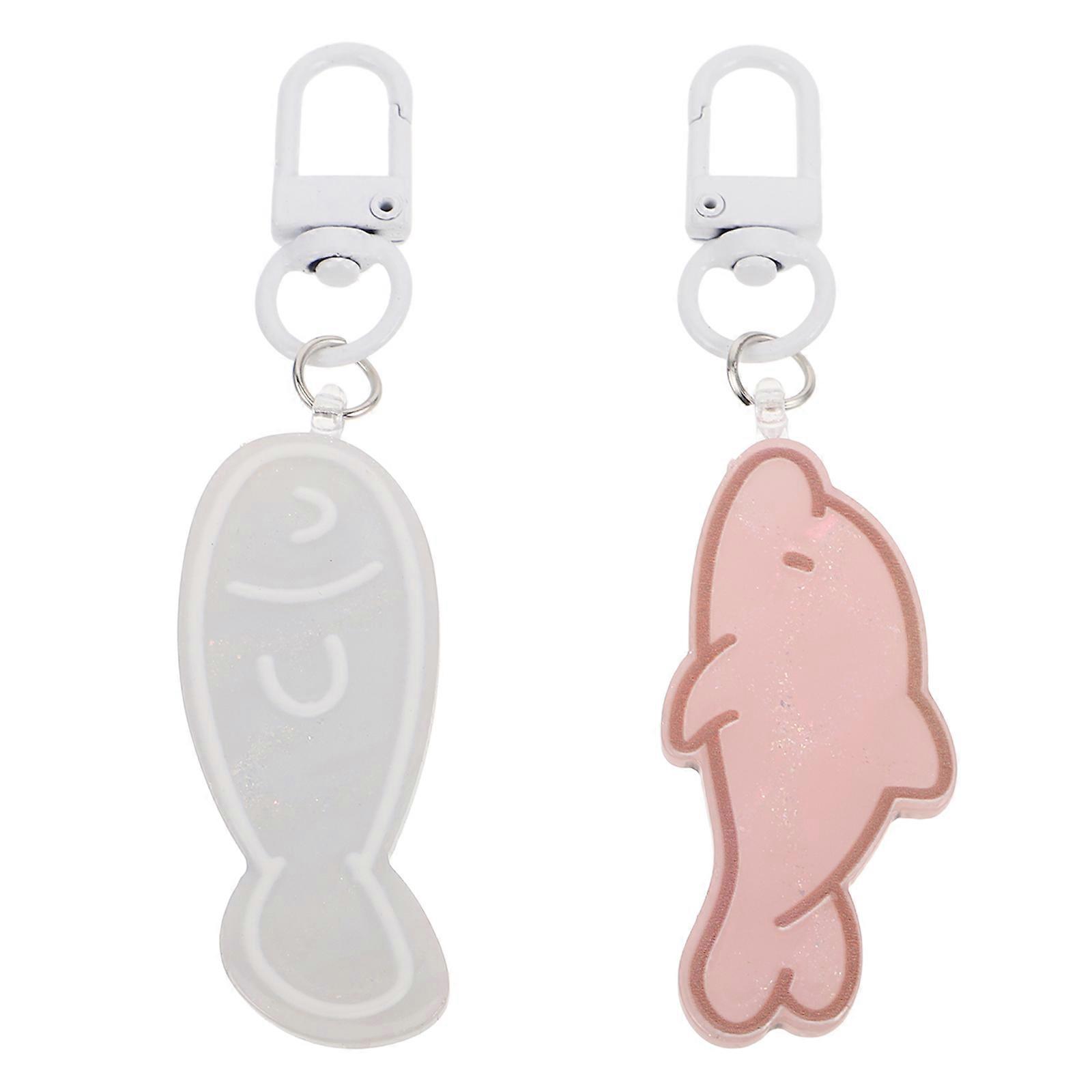 Craftsmanship Ocean Keychain 2Pcs Dolphin And Fish Shape For Couples Bag Decoration Accessory Under The Sea