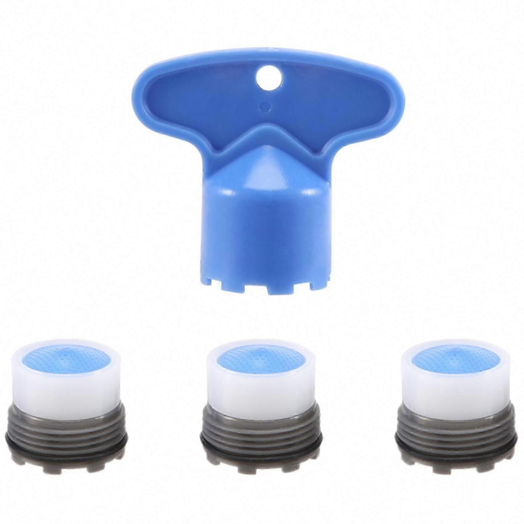 1.2GPM Faucet Aerator Insert Filter, Flow Restrictor for Water Saving, 16.5mm, 4 Pack (Blue+Black)