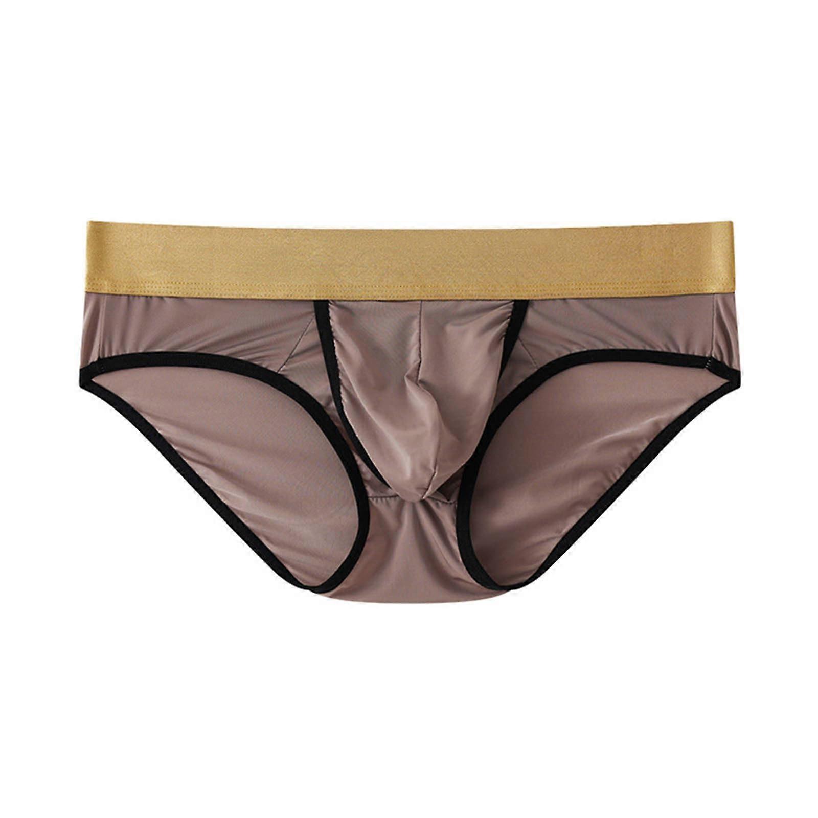 Men's Boxer Shorts, Breathable Cotton Retro Shorts, No Scratch Label, Brown 3XL, Comfortable Underwear for Men