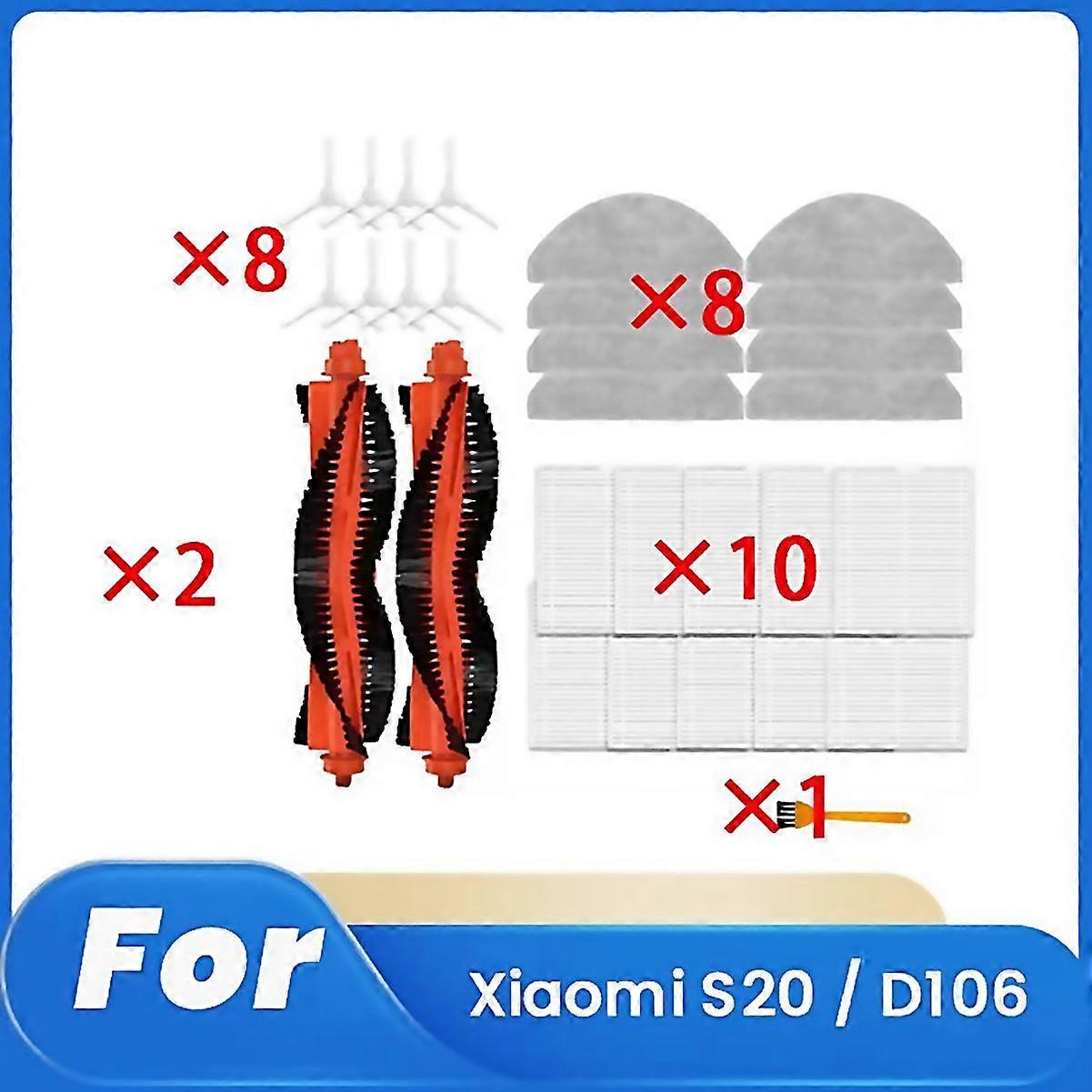 For 29 pcs for xiaomi s20 d106 sweeping robot accessories cleaner parts main side brush
