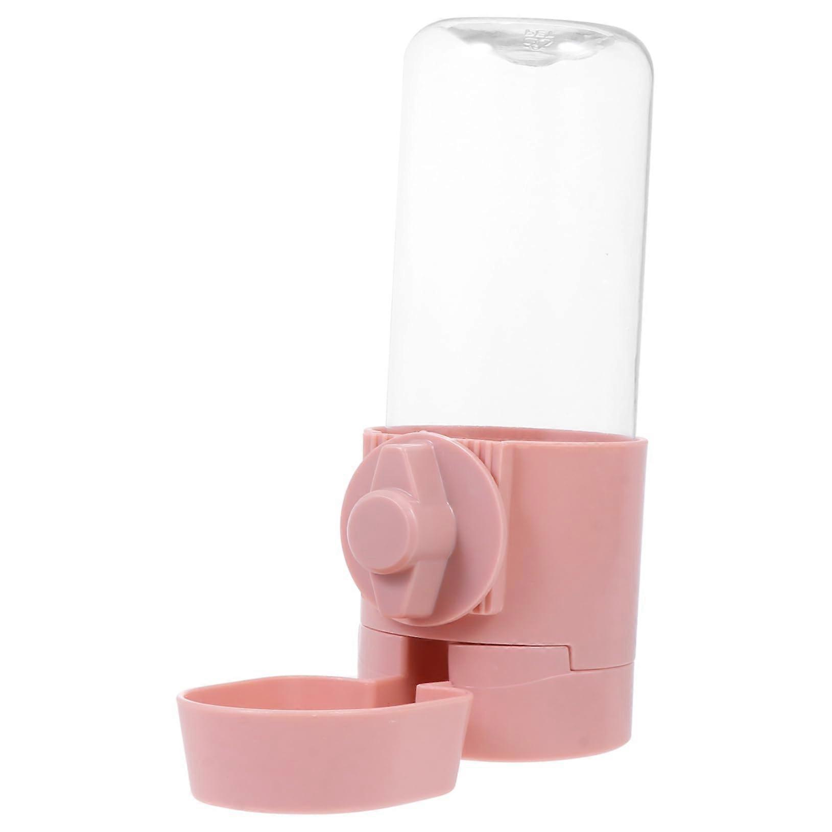 Automatic Cat Water Fountain and Dispenser, Drip-Free Bottle with Bowl for Puppies, PP Pink