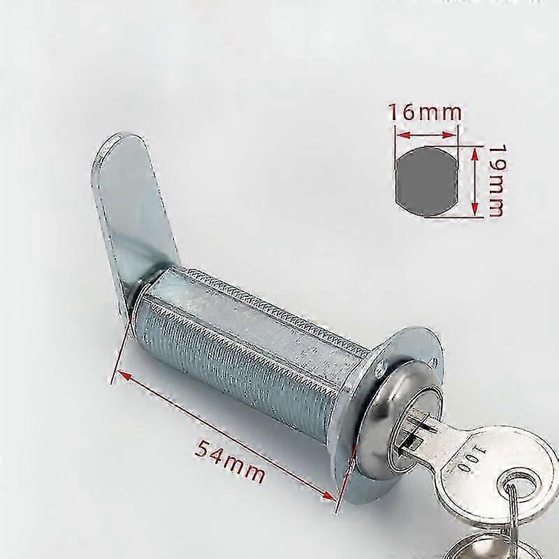 Extra long cam lock with key for secure outdoor use - 54mm weatherproof