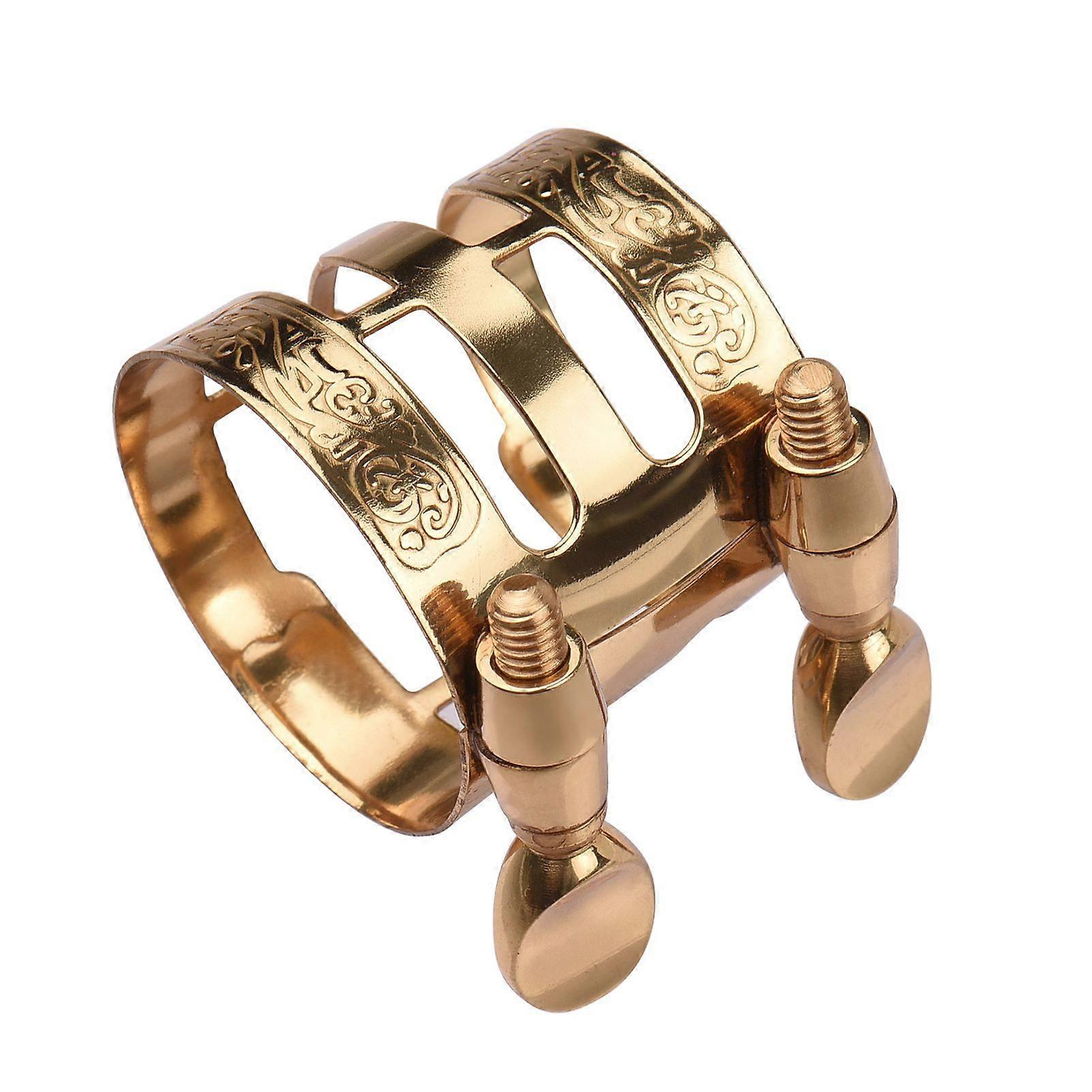 Double Screw Adjustment Saxophone Ligature Compact Sax Ligature with Mouthpiece Cap for Alto Saxophone