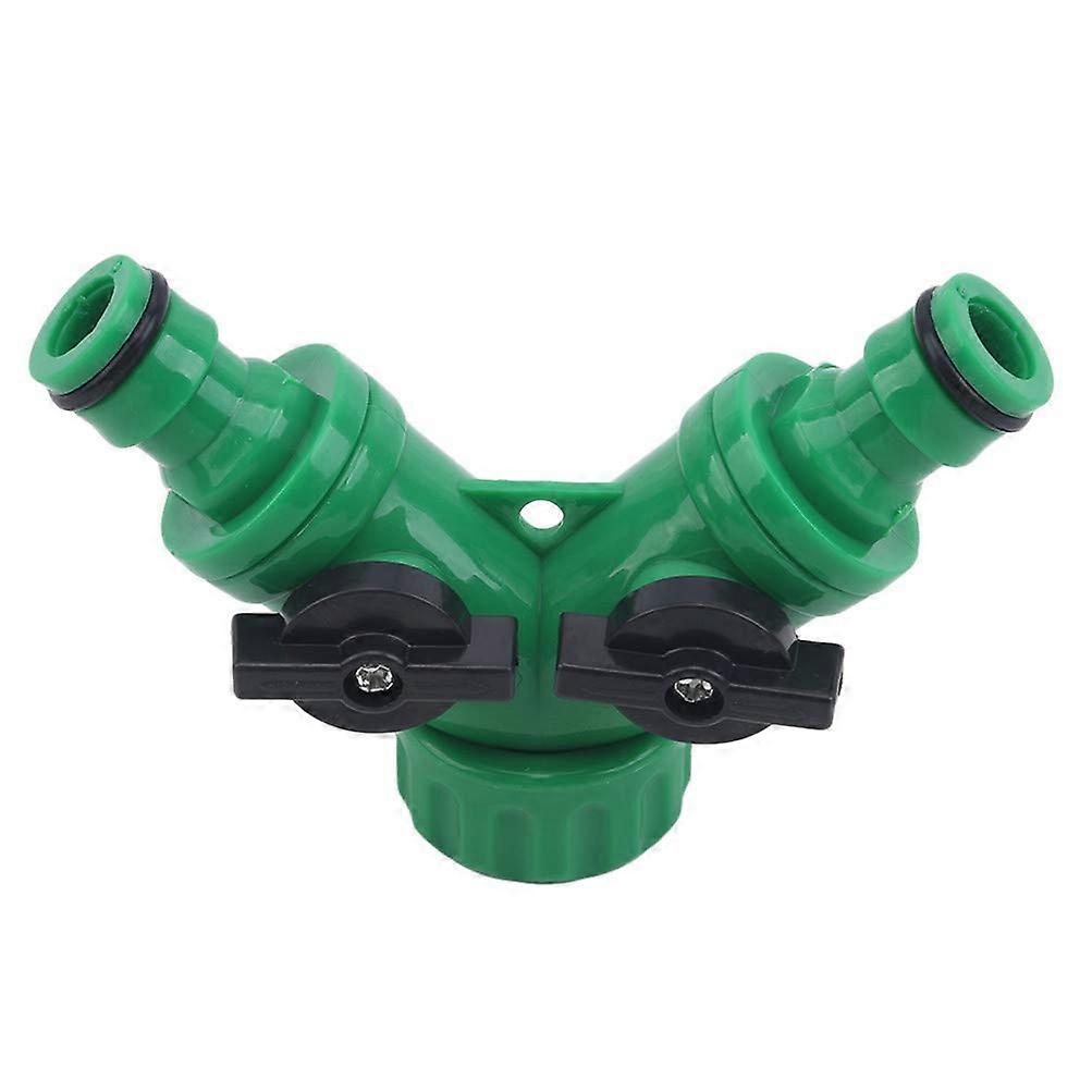Faucet Quick Disconnect Tee Switch for Garden Hose, Green Plastic Connector, Compatible with Standard Faucets
