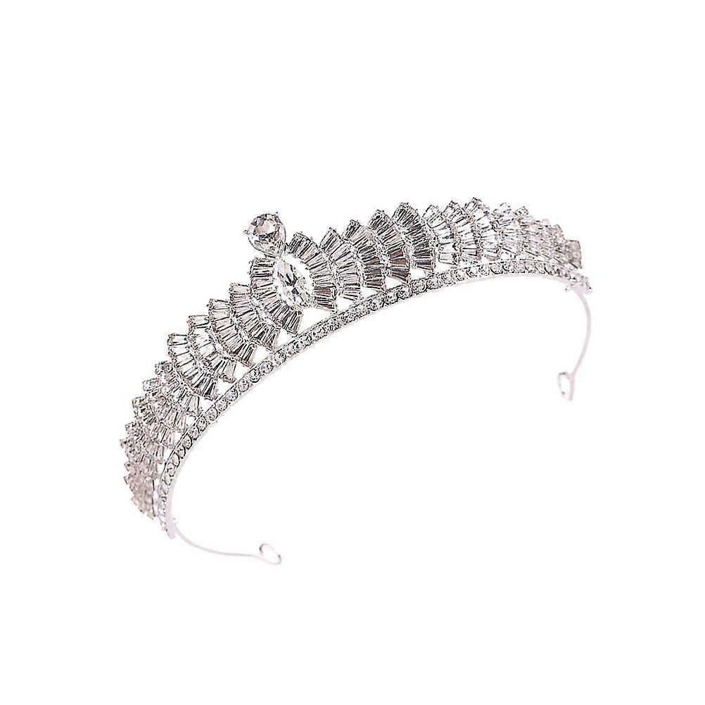 Here's a polished and professional product description based on the title you provided:
**Elegant Rhinestone Alloy Crown – Stunning Wedding Hair