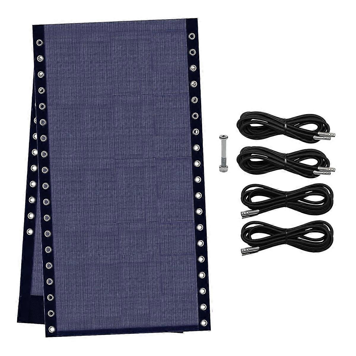 Chair Replacement Fabric with 4 Bungee Cord Lounge Chair Cloth Mesh Repair Kit for Patio Recliner Outdoor Lawn Pool C