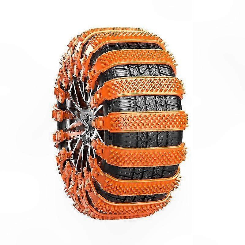 Universal Reusable Tire Chains for Snow, Adjustable Non-Slip Zip Tie Solution for Winter Driving Safety