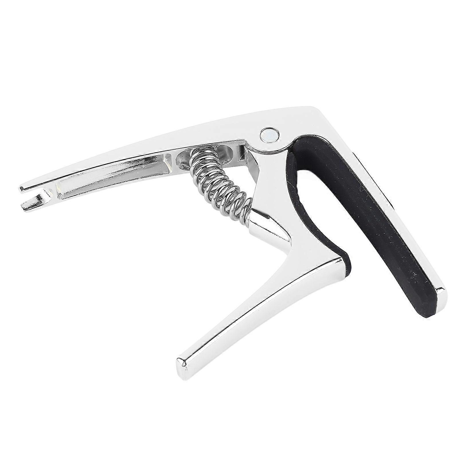 Capotasto per chitarra in metallo 3-in-1 portatile argento per ukulele elettrico acustico