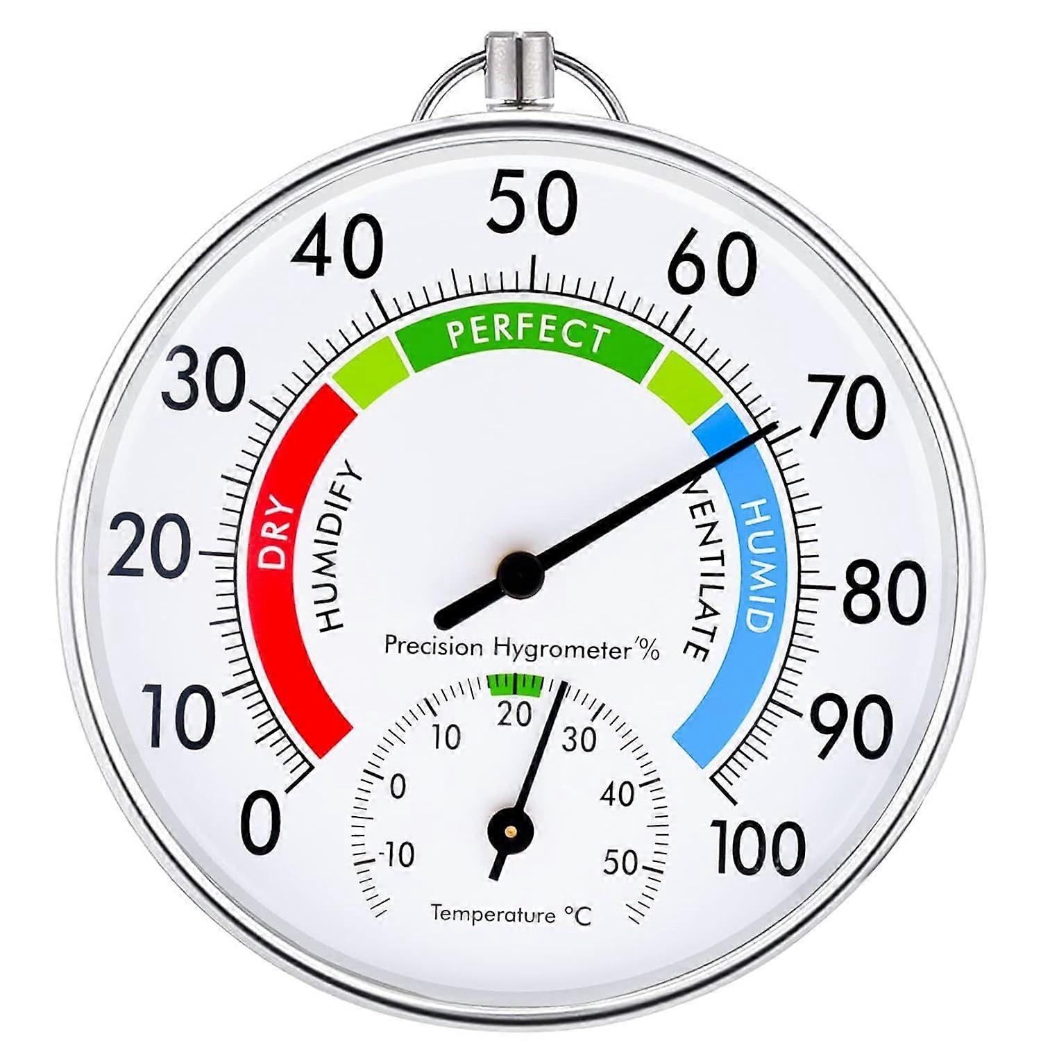 Outdoor Thermometer - 10cm Wireless Wall-Mounted Thermometer and Hygrometer